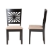 Baxton Studio Olympia Modern Beige Fabric and Espresso Brown Finished Wood 2-Piece Dining Chair Set - BSORH386C-Sand/Dark Brown-DC-2PK