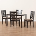 Baxton Studio Olympia Modern Beige Fabric and Espresso Brown Finished Wood 5-Piece Dining Set - BSORH386C-Sand/Dark Brown-5PC Dining Set