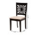 Baxton Studio Olympia Modern Beige Fabric and Espresso Brown Finished Wood 2-Piece Dining Chair Set - BSORH386C-Sand/Dark Brown-DC-2PK