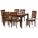 Baxton Studio Olympia Modern Grey Fabric and Walnut Brown Finished Wood 7-Piece Dining Set - BSORH386C-Grey/Walnut-7PC Dining Set
