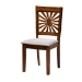 Baxton Studio Olympia Modern Grey Fabric and Walnut Brown Finished Wood 5-Piece Dining Set - BSORH386C-Grey/Walnut-5PC Dining Set