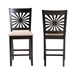 Baxton Studio Olympia Modern Beige Fabric and Espresso Brown Finished Wood 2-Piece Counter Stool Set - BSORH386P-Sand/Dark Brown-PC-2PK