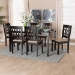 Baxton Studio Florencia Modern Beige Fabric and Espresso Brown Finished Wood 7-Piece Dining Set - BSORH388C-Sand/Dark Brown-7PC Dining Set