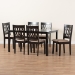 Baxton Studio Florencia Modern Beige Fabric and Espresso Brown Finished Wood 7-Piece Dining Set - BSORH388C-Sand/Dark Brown-7PC Dining Set
