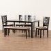 Baxton Studio Florencia Modern Beige Fabric and Espresso Brown Finished Wood 6-Piece Dining Set - BSORH388C-Sand/Dark Brown-6PC Dining Set