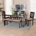 Baxton Studio Florencia Modern Beige Fabric and Espresso Brown Finished Wood 6-Piece Dining Set - BSORH388C-Sand/Dark Brown-6PC Dining Set