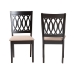 Baxton Studio Florencia Modern Beige Fabric and Espresso Brown Finished Wood 2-Piece Dining Chair Set - BSORH388C-Sand/Dark Brown-DC-2PK