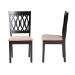 Baxton Studio Florencia Modern Beige Fabric and Espresso Brown Finished Wood 2-Piece Dining Chair Set - BSORH388C-Sand/Dark Brown-DC-2PK
