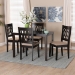 Baxton Studio Florencia Modern Beige Fabric and Espresso Brown Finished Wood 5-Piece Dining Set - BSORH388C-Sand/Dark Brown-5PC Dining Set