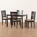 Baxton Studio Florencia Modern Beige Fabric and Espresso Brown Finished Wood 5-Piece Dining Set - BSORH388C-Sand/Dark Brown-5PC Dining Set