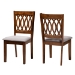 Baxton Studio Florencia Modern Grey Fabric and Walnut Brown Finished Wood 2-Piece Dining Chair Set