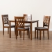 Baxton Studio Florencia Modern Grey Fabric and Walnut Brown Finished Wood 5-Piece Dining Set - BSORH388C-Grey/Walnut-5PC Dining Set