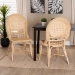 bali & pari Jelita Modern Bohemian Natural Brown Rattan 2-Piece Dining Chair Set - BSOJelita-Rattan-DC