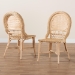 bali & pari Jelita Modern Bohemian Natural Brown Rattan 2-Piece Dining Chair Set - BSOJelita-Rattan-DC