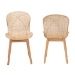 bali & pari Sabelle Japandi Natural Brown Mahogany and Rattan 2-Piece Dining Chair Set - BSOSanta2-Natural Rattan-DC