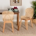 bali & pari Sabelle Japandi Natural Brown Mahogany and Rattan 2-Piece Dining Chair Set - BSOSanta2-Natural Rattan-DC