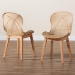 bali & pari Sabelle Japandi Natural Brown Mahogany and Rattan 2-Piece Dining Chair Set - BSOSanta2-Natural Rattan-DC