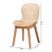 bali & pari Sabelle Japandi Natural Brown Mahogany and Rattan 2-Piece Dining Chair Set - BSOSanta2-Natural Rattan-DC