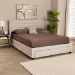 Baxton Studio Braylon Mid-Century Modern Transitional Beige Fabric and Dark Brown Finished Wood Queen Size 3-Drawer Storage Platform Bed - BSOCF 9270-A-Coronado-A-Beige-Queen