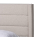 Baxton Studio Braylon Mid-Century Modern Transitional Beige Fabric and Dark Brown Finished Wood Queen Size 3-Drawer Storage Platform Bed - BSOCF 9270-A-Coronado-A-Beige-Queen