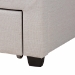 Baxton Studio Braylon Mid-Century Modern Transitional Beige Fabric and Dark Brown Finished Wood Queen Size 3-Drawer Storage Platform Bed - BSOCF 9270-A-Coronado-A-Beige-Queen
