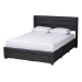 Baxton Studio Braylon Mid-Century Modern Transitional Charcoal Grey Fabric and Dark Brown Finished Wood Queen Size 3-Drawer Storage Platform Bed