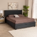 Baxton Studio Braylon Mid-Century Modern Transitional Charcoal Grey Fabric and Dark Brown Finished Wood Queen Size 3-Drawer Storage Platform Bed - BSOCF 9270-A-Coronado-A-Charcoal Grey-Queen