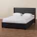 Baxton Studio Braylon Mid-Century Modern Transitional Charcoal Grey Fabric and Dark Brown Finished Wood Queen Size 3-Drawer Storage Platform Bed - BSOCF 9270-A-Coronado-A-Charcoal Grey-Queen