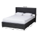 Baxton Studio Braylon Mid-Century Modern Transitional Charcoal Grey Fabric and Dark Brown Finished Wood Queen Size 3-Drawer Storage Platform Bed - BSOCF 9270-A-Coronado-A-Charcoal Grey-Queen