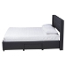 Baxton Studio Braylon Mid-Century Modern Transitional Charcoal Grey Fabric and Dark Brown Finished Wood Queen Size 3-Drawer Storage Platform Bed - BSOCF 9270-A-Coronado-A-Charcoal Grey-Queen