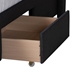 Baxton Studio Braylon Mid-Century Modern Transitional Charcoal Grey Fabric and Dark Brown Finished Wood Full Size 3-Drawer Storage Platform Bed - BSOCF 9270-A-Coronado-A-Charcoal Grey-Full