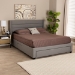 Baxton Studio Braylon Mid-Century Modern Transitional Light Grey Fabric and Dark Brown Finished Wood Queen Size 3-Drawer Storage Platform Bed - BSOCF 9270-A-Coronado-A-Grey-Queen