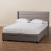 Baxton Studio Braylon Mid-Century Modern Transitional Light Grey Fabric and Dark Brown Finished Wood Queen Size 3-Drawer Storage Platform Bed - BSOCF 9270-A-Coronado-A-Grey-Queen