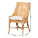 bali & pari Bella Modern Bohemian Natural Brown Rattan Dining Chair - BSOBella-Rattan-DC