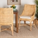 bali & pari Bella Modern Bohemian Natural Brown Rattan Dining Chair - BSOBella-Rattan-DC