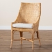 bali & pari Bella Modern Bohemian Natural Brown Rattan Dining Chair - BSOBella-Rattan-DC