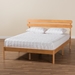 Baxton Studio Quincia Japandi Sandy Brown Finished Wood Queen Size Platform Bed - BSOSW8511-Rustic Brown-Queen