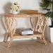 bali & pari Bastet Modern Bohemian Natural Brown Rattan 2-Tier Console Table - BSORBS033-Rattan-Console