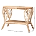 bali & pari Bastet Modern Bohemian Natural Brown Rattan 2-Tier Console Table - BSORBS033-Rattan-Console
