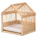 Baxton Studio Pieta Modern Bohemian Natural Brown Rattan Pet Bed