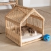 bali & pari Pieta Modern Bohemian Natural Brown Rattan Pet Bed - BSOPB001-Rattan-Pet Bed