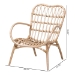 bali & pari Bajo Modern Bohemian Natural Brown Rattan Arm Chair - BSOBajo-Rattan-CC
