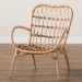 bali & pari Bajo Modern Bohemian Natural Brown Rattan Arm Chair - BSOBajo-Rattan-CC