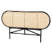 Baxton Studio Reegan Modern Bohemian Two-Tone Black and Natural Brown Rattan Queen Size Standalone Headboard