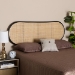 bali & pari Reegan Modern Bohemian Two-Tone Black and Natural Brown Rattan Queen Size Standalone Headboard - BSOWS030-Rattan-Black/Natural-HB-Queen