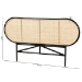 bali & pari Reegan Modern Bohemian Two-Tone Black and Natural Brown Rattan Queen Size Standalone Headboard - BSOWS030-Rattan-Black/Natural-HB-Queen
