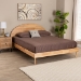 Baxton Studio Denton Japandi Natural Brown Finished Wood Queen Size Platform Bed - BSOBBT61137-A2 Natural Wood-Queen Bed