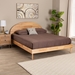 Baxton Studio Denton Japandi Natural Brown Finished Wood Queen Size Platform Bed - BSOBBT61137-A2 Natural Wood-Queen Bed