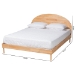 Baxton Studio Denton Japandi Natural Brown Finished Wood Queen Size Platform Bed - BSOBBT61137-A2 Natural Wood-Queen Bed