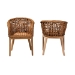 bali & pari Mario Modern Bohemian Natural Brown Finished Teak Wood and Rattan 2-Piece Dining Chair Set - BSOMario-Rattan-DC